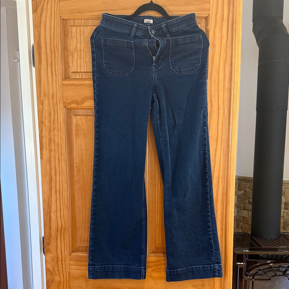 Faherty Deep Indigo Wide Leg Jeans